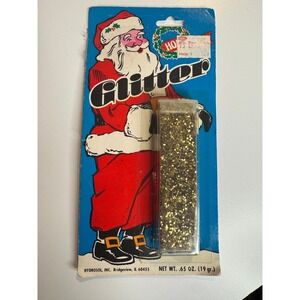 Vintage Santa Glitter Pack Rare 1970s Christmas Craft Supply New on Card